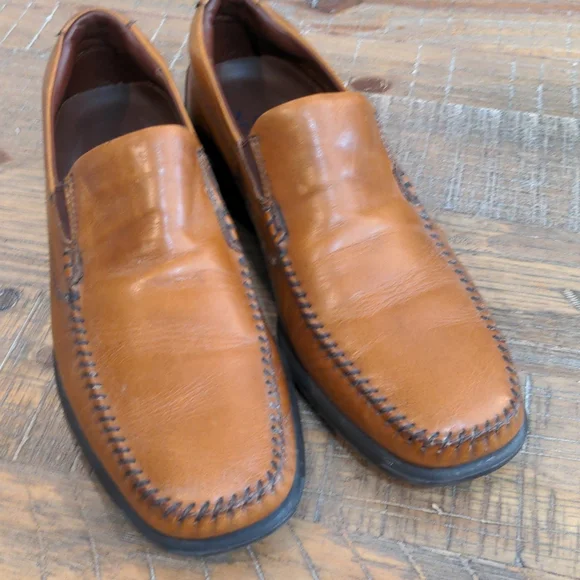Neil M Tan Leather Slip-On Loafers Neil M Tan Leather Boat Shoe Camp Moc Mens 11 D | eBay main image 3
